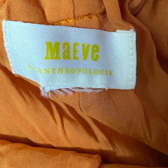 Anthropologie Maeve Pippa plaid pleated midi skirt Anthro size XL orange GUC - Picture 8 of 9